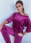 Дамски велурен комплект от две части, суитшърт + панталон с ластик, снимка 9