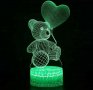  Романтичен подарък! 3D LED светещо мече с дистанционно, снимка 6