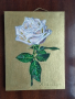 Бяла роза картина маслени бои , снимка 5
