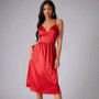 Уникална миди червена рокля ХИТ, снимка 1 - Рокли - 38287275