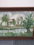 94х74см наивизъм/голяма картина масло върху платно/къща-дървета-река/1979/дървена рамка, снимка 2