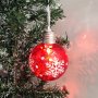 4255 Светеща коледна топка за украса на елха, 8см, снимка 1