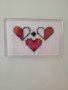   Магнитче  ръчна бродерия „Обичам те”, снимка 2