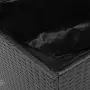 vidaXL Външна кутия за съхранение черна 110x50x54 см PE ратан акация, снимка 10