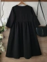 Черна официална елегантна разкроена рокля с джобове , снимка 5