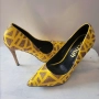 Стилни луксозни дамски обувки жълти номер 39 , снимка 3