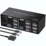 8K@60Hz KVM Switch 3 монитора - 2 компютъра, HDMI+2хDisplayport, 4хUSB 3.0, снимка 1