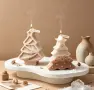Молдове комплект 3 броя коледни елхи и снежинка, снимка 1