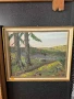 Стара рисувана картина масло на фазер, снимка 1