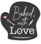 12 бр Черни стикери с форма ръкавица Baked with love, снимка 1