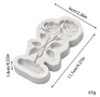 2 рози клонка клонки раза с листа на стойка силиконов молд форма фондан шоколад гипс декор украса, снимка 3