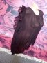 Черна феерична широк модел блуза с къдри на раменете от шифон ХЛ, снимка 3