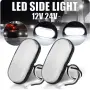 Комплект компактни LED габарити 12–24 V, бели – 2 бр., снимка 1