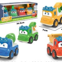 4 броя Комплект детски строителни камиони, снимка 1 - Коли, камиони, мотори, писти - 42809038