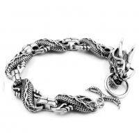 Викингска гривна дракон медицинска стомана, снимка 5 - Гривни - 37346123