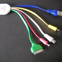 Продавам нов комбиниран кабел за смартфони, таблети и пр., за зареждане и пренос на данни, снимка 1 - USB кабели - 28412397