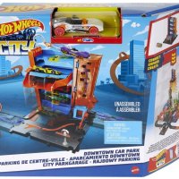 Игрален комплект Hot Wheels City - Паркинг с количка, снимка 1 - Коли, камиони, мотори, писти - 44400564