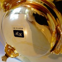 Английска фруктиера 24k Gold,скъпоценни камъни. , снимка 3 - Антикварни и старинни предмети - 29421074