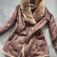 Дамско кафяво палто, кожухче, размер С , снимка 4 - Палта, манта - 42896490