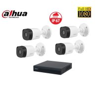 4 канален Full HD 1080P комплект DAHUA DVR XVR + 4 камери за външен монтаж, снимка 1 - HD камери - 42262366