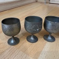 Метални чаши с поднос, снимка 3 - Антикварни и старинни предмети - 42838038