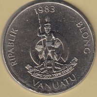 50 вату 1983, Вануату, снимка 2 - Нумизматика и бонистика - 38653704