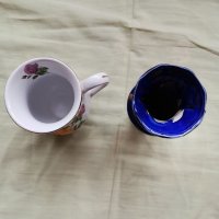 Порцеланови чаша и ваза, снимка 2 - Вази - 37696848