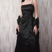 Дълга официална абитуриентска рокля с наметало р-р XS-S, снимка 2 - Рокли - 44550048