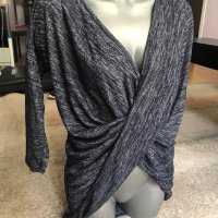 Сива асиметрична блуза, снимка 4 - Блузи с дълъг ръкав и пуловери - 38037205