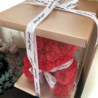 Мече от вечни рози в подаръчна кутия Свети Валентин, снимка 2 - Други - 30809241
