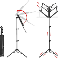 Поставка за ноти Martisan/Преносима сгъваема стойка за музика Супер здрав статив, снимка 3 - Други стоки за дома - 44697708