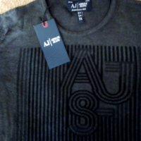 Armani Jeans мъжки пуловер сив размер S нов с етикет, снимка 2 - Пуловери - 38748905