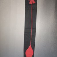 S/M дамски чорапи за жартиери в черно, с червена пета, ръб и панделка, снимка 6 - Бельо - 42642902