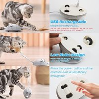 Интерактивна играчка за котка с опашка от пера, Kitty Toys, USB акумулаторна, произволно движение, снимка 5 - За котки - 42875835