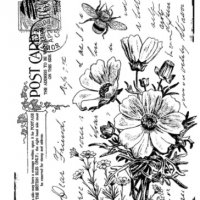 Пощенска Картичка текст с цветя силиконов гумен печат декор бисквитки фондан Scrapbooking, снимка 1 - Други - 30447947