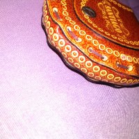Чанта за врата Сантияго естествена кожа 120х115х25мм нова, снимка 3 - Чанти - 38169720