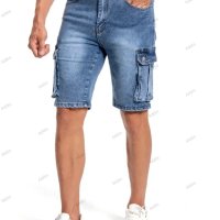 Мъжки дънкови къси панталони с няколко джоба, 2цвята - 023 , снимка 10 - Къси панталони - 40588267