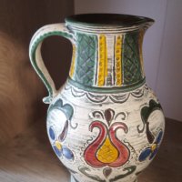 Винтидж "Gmunden Keramik" ръчно рисувана ваза, снимка 2 - Вази - 40470994