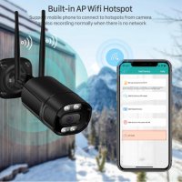 UltraHD 5MPx 4АRRAY IP66 УдароВодоустойчивост 2xWIFI Антени Безжична IP Камера mSD Карта Слот +Аудио, снимка 11 - HD камери - 31435525