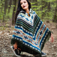 Автентично еквадорско дамско вълнено пончо, различни цветове, снимка 2 - Палта, манта - 35855932