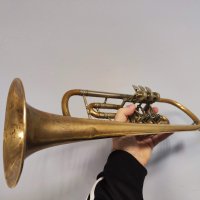 WELTKLANG Vintage Rotary Trumpet DDR - Ротари Б Тромпет  /ОТЛИЧЕН/, снимка 4 - Духови инструменти - 44257492