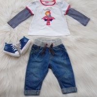 Дънки блуза и буйки за малка дама 3-6 месеца, снимка 10 - Комплекти за бебе - 29855182
