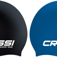 Комплект 2 шапки за плуване CRESSI черно/бяло + синьо/бяло, светло синьо/бяло + розово/розово, снимка 3 - Водни спортове - 44581614