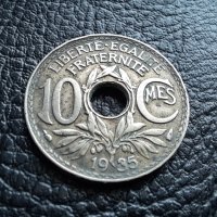 Стара монета 10 сантима 1935 г. Франция - красива !, снимка 1 - Нумизматика и бонистика - 42211307