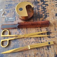 нож и ножица комплект Лерхе Lerche Солинген Solingen с 24 карата златно покритие и китайски лак,, снимка 14 - Антикварни и старинни предмети - 36132439