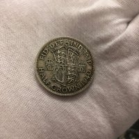 Сребърна монета обединено кралство ½ крона, 1940 г, снимка 3 - Нумизматика и бонистика - 40503584