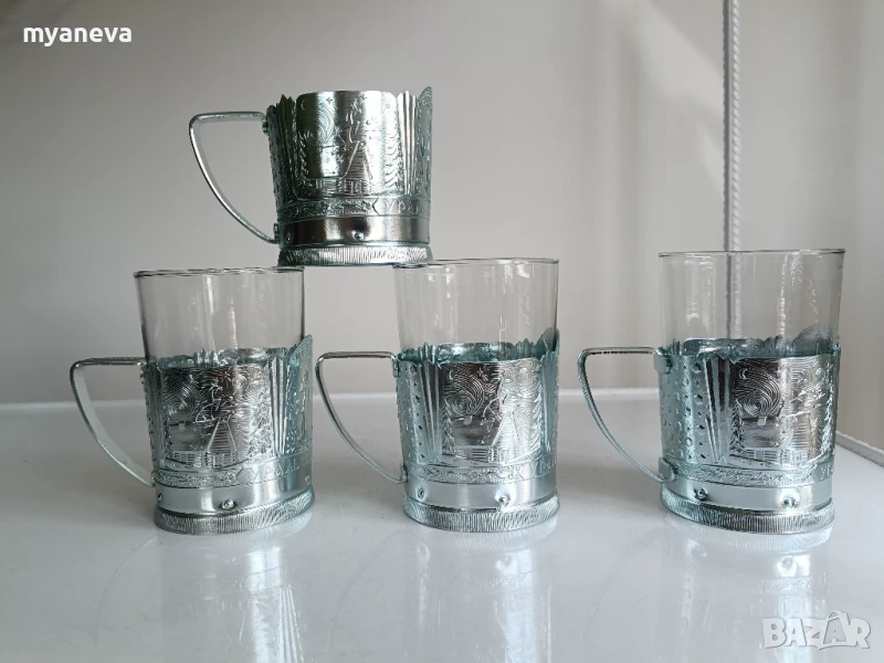 Руски стакани , подстакани ,ювелирна изработка. , снимка 1