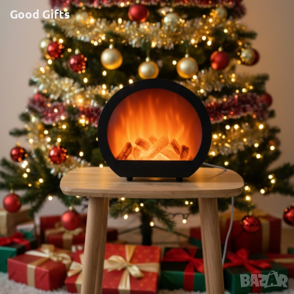 LED декоративна мини камина с имитация на пламък – компактна и безопасна атмосфера на уют, снимка 1