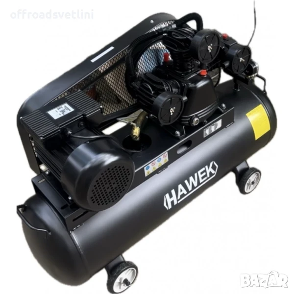 Компресор за въздух HAWEK 100 литра 3 kW, 12.5 bar, 360 л/мин, снимка 1