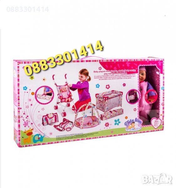 Комплект Кукла бебе с количка, активна гимнастика, кошара и др. , снимка 1